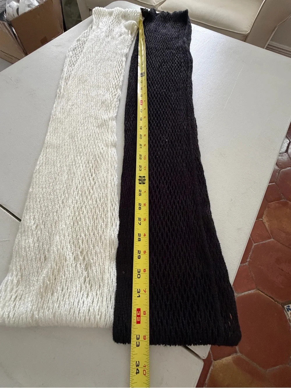 Cream and Black Knit Infinity Scarves - Women Accessories